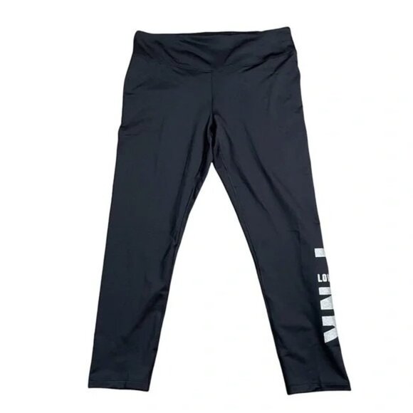 NWT VS PINK Active Ultimate Varsity High Waist Full Length Winter Leggings Black - Picture 5 of 9